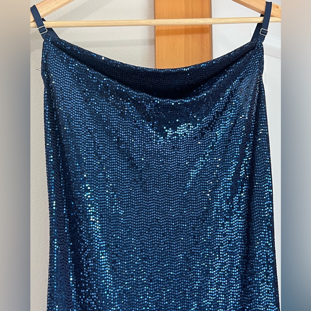 Bebe Blue Sequin Dress - Picture 5 of 10